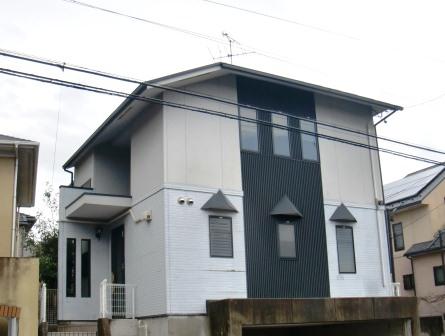 名古屋市名東区　ベージュ×茶系　スマート住宅外壁塗装　施工前　イメージ